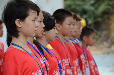 少年演讲家学习动力营的孩子在培训的画面